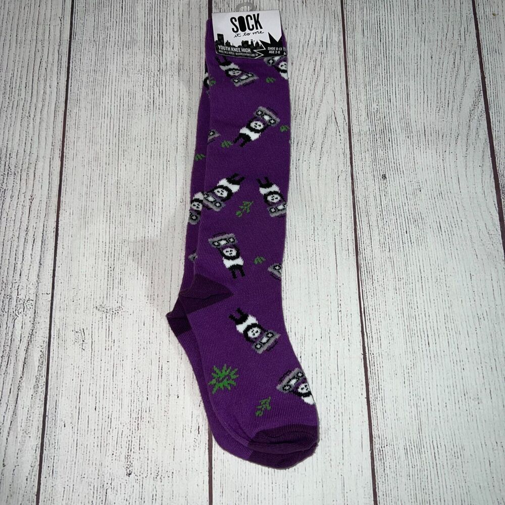 Purple Panda Stereo Youth Crew Knee High Sock it to me socks (age 3-6)